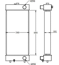 Cargar imagen en el visor de la galería, KOMATSU Radiator - WHEEL LOADER WA250-6 - 684 x 342 x 91 mm