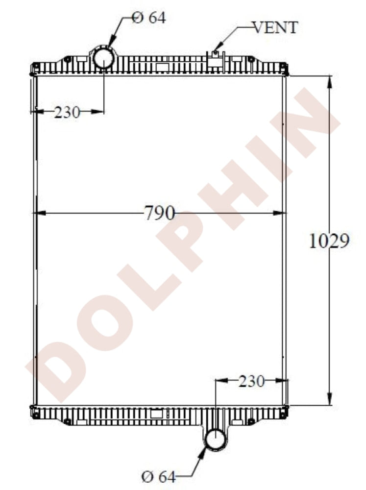 KENWORTH Radiator T660, W900, T880 1029 x 790 x 48 mm Dolphin Catalogue