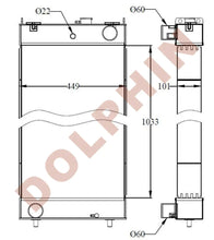 Load image into Gallery viewer, KOMATSU Radiator - 1033 x 449 x 101 mm Radiator