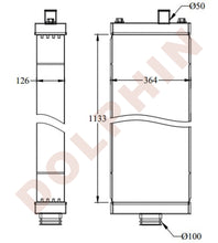 Cargar imagen en el visor de la galería, KOMATSU Radiator - 1133 x 364 x 126 mm Radiator