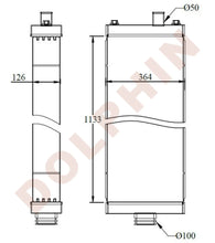 Cargar imagen en el visor de la galería, KOMATSU Radiator - BullDozer D275-5 - 1133 x 364 x 126 mm