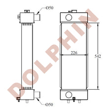 Load image into Gallery viewer, KOMATSU Radiator - EXCAVATOR PC40MR-2 PC40MR-2-AC PC50MR-2 PC50MR-2-AC - 542 x 226 x 91 mm - Radiator