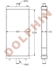 Cargar imagen en el visor de la galería, KOMATSU Radiator - Excavator PC800LC-8 - 1280 x 445 x 101 mm - Radiator