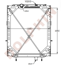 Cargar imagen en el visor de la galería, PETERBILT Radiator - 365 367 379 387 388 389 Series W900 1092 x 1008 x 48 mm Radiator