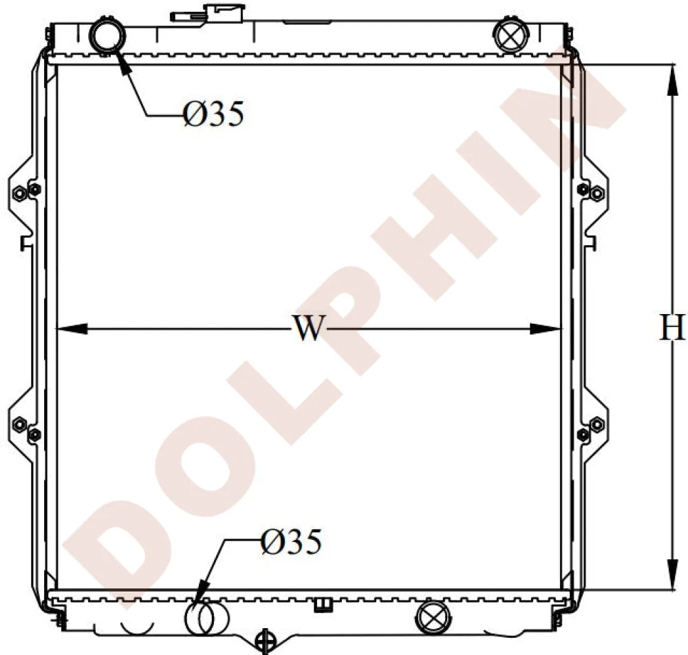 TOYOTA Radiator  550 x 528 x 32 mm