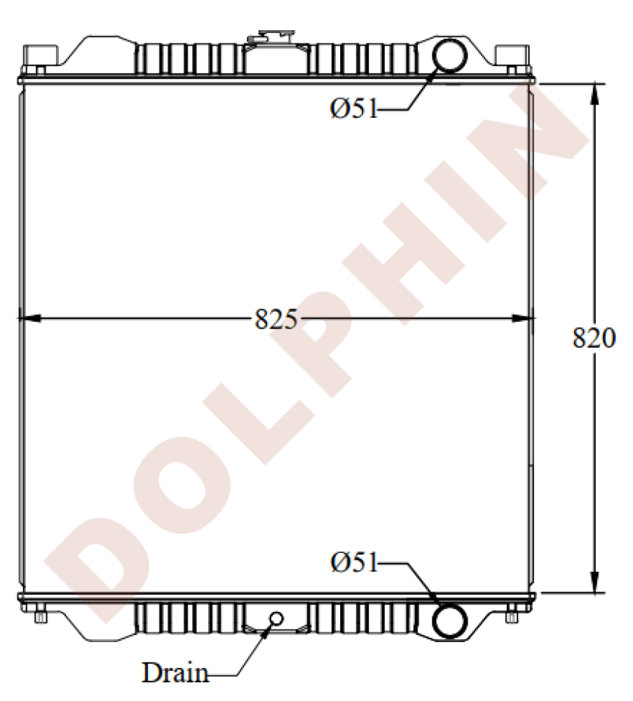 HITACHI Radiator - 820 x 825 x 61 mm | Dolphin Catalogue
