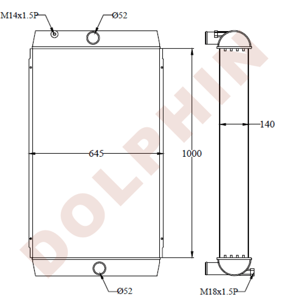 VOLVO Radiator - Excavator EC480DL - 1000 x 645 x 140 mm
