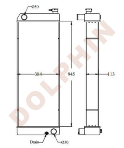 CATERPILLAR Radiator - EXCAVATOR CAT 362 D2 - 945 x 384 x 113 mm ...