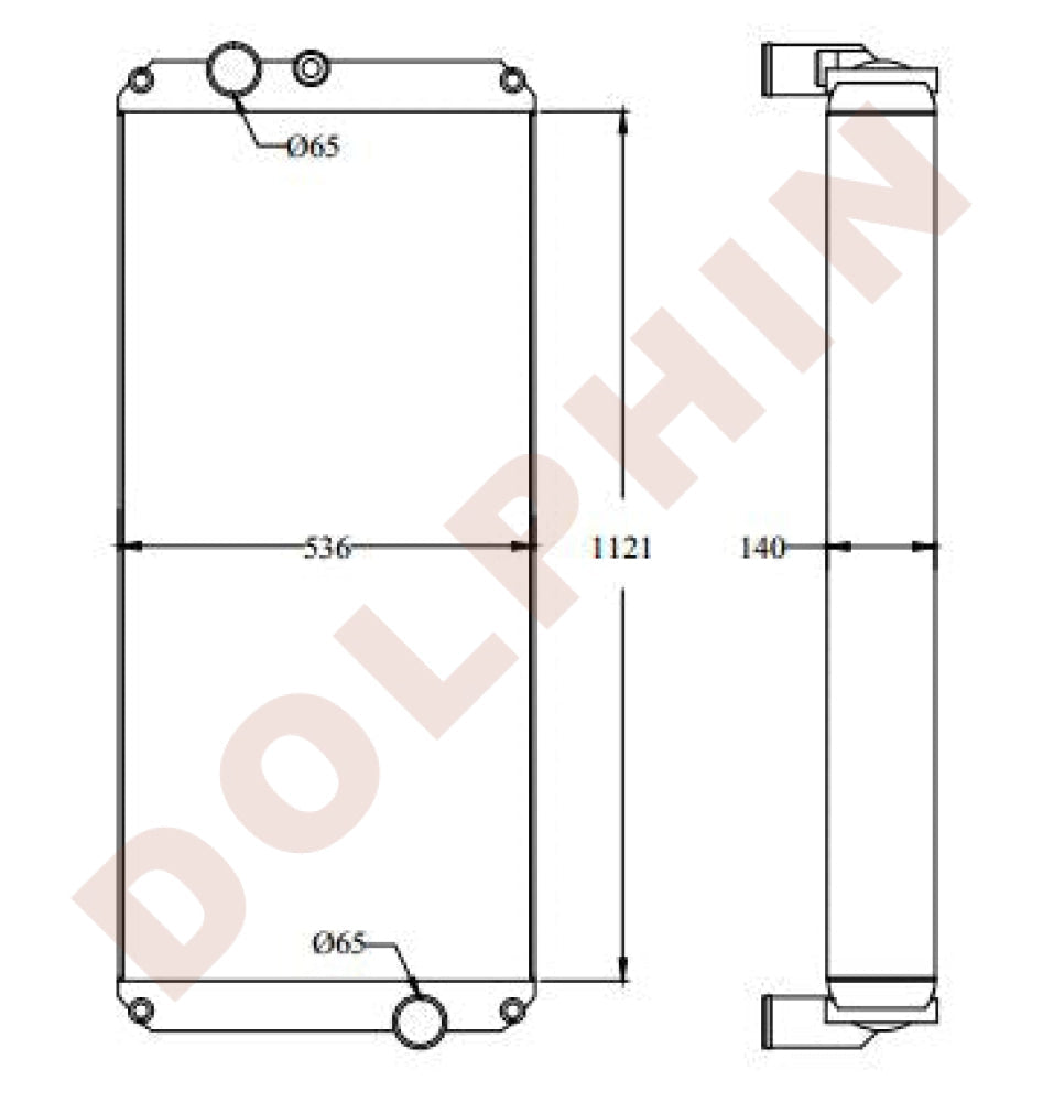 CATERPILLAR Radiator - CAT 980L - 1121 x 536 x 140 | Dolphin Catalogue