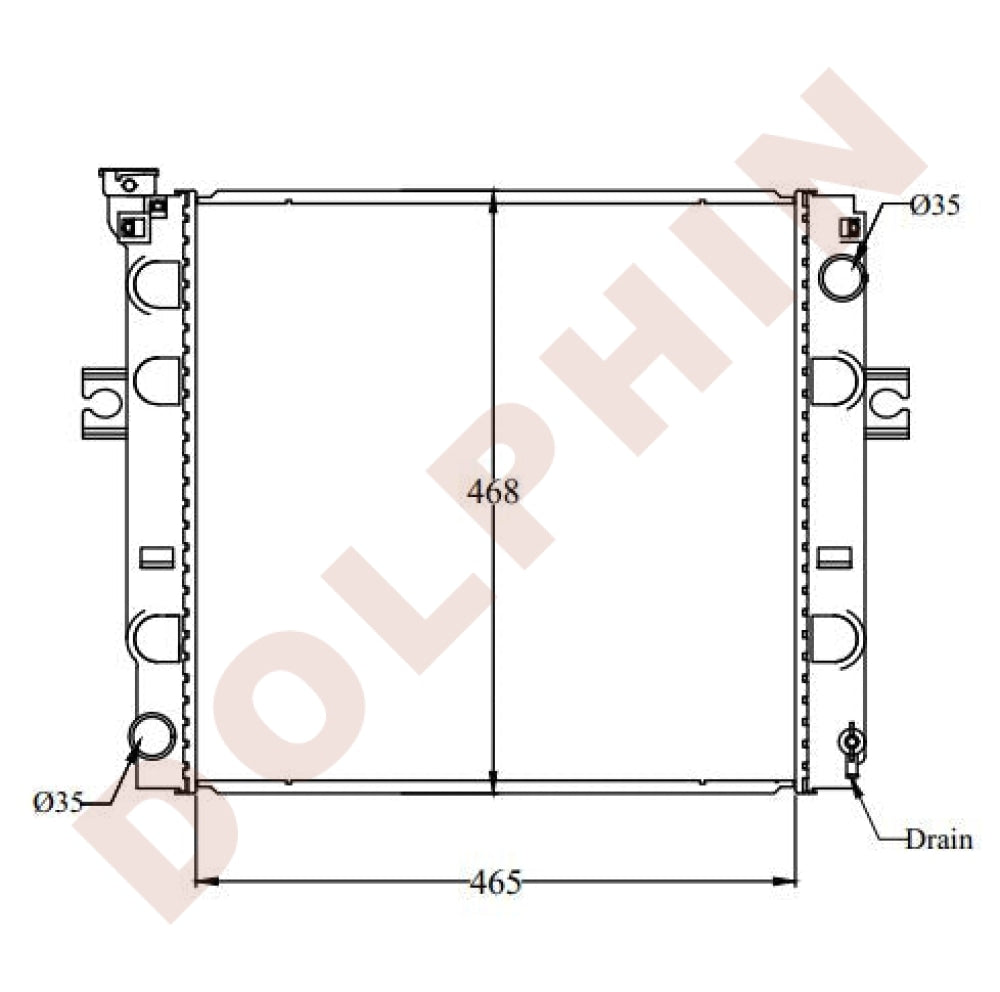 NISSAN Radiator - FORKLIFT - 465 x 468 x 36 mm | Dolphin Catalogue