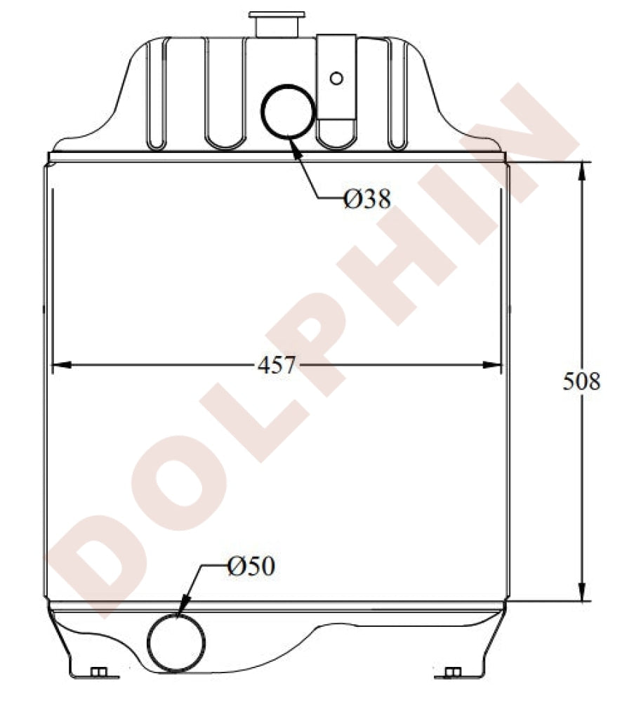JOHN DEERE Radiator - JD401, 300B, 301A, 302, 302A, 380, 380A, 401, 401B, 401C, 480B, 1520, -