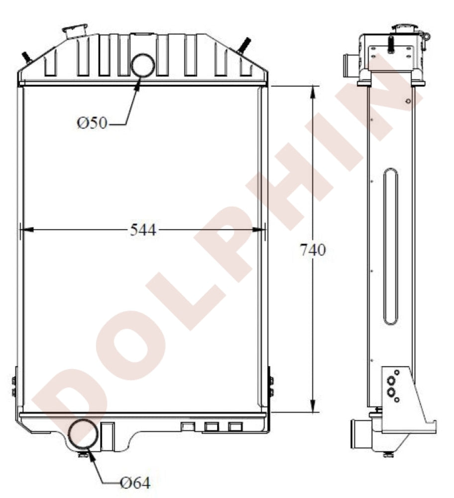 JOHN DEERE Radiator - 4440 - 740 x 544 x 69 mm