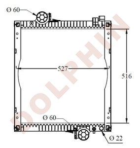 JOHN DEERE Radiator - 6506, 6500 Turbo - 516 x 527 x 63 mm | Dolphin ...