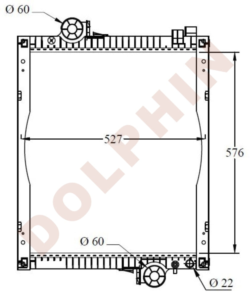 JOHN DEERE Radiator - 6506, 6500 Turbo - 576 x 527 x 76 mm