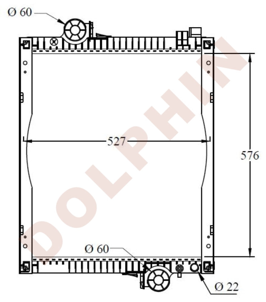 JOHN DEERE Radiator - 6506, 6500 Turbo - 576 x 527 x 61 mm