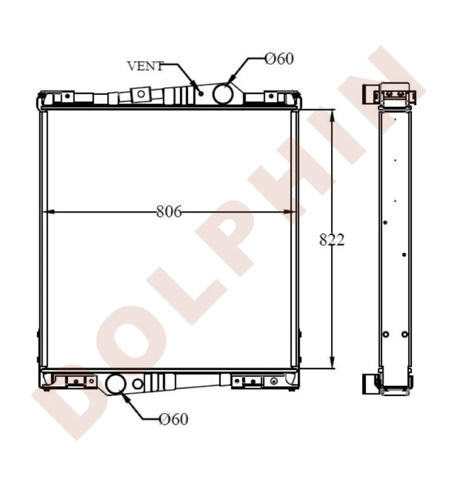 VOLVO Radiator - F10 250HP F12 (1980-) 822 x 806 x 45 mm | Dolphin ...