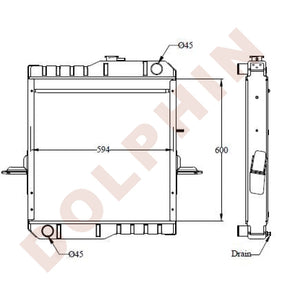 Ud60 Radiator NISSAN Radiator - UD - 600 x 594 x 61 mm | Dolphin Catalogue