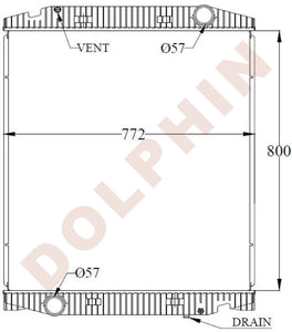 IVECO Radiator - 800 x 772 x 48 mm | Dolphin Catalogue