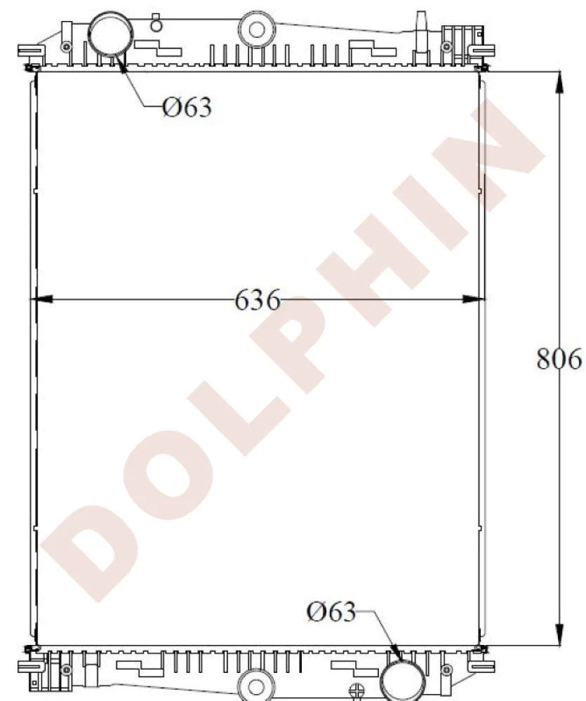 DAF Radiator - CF65 CF75 24V (1998-) 806 x 636 x 48 mm | Dolphin Catalogue