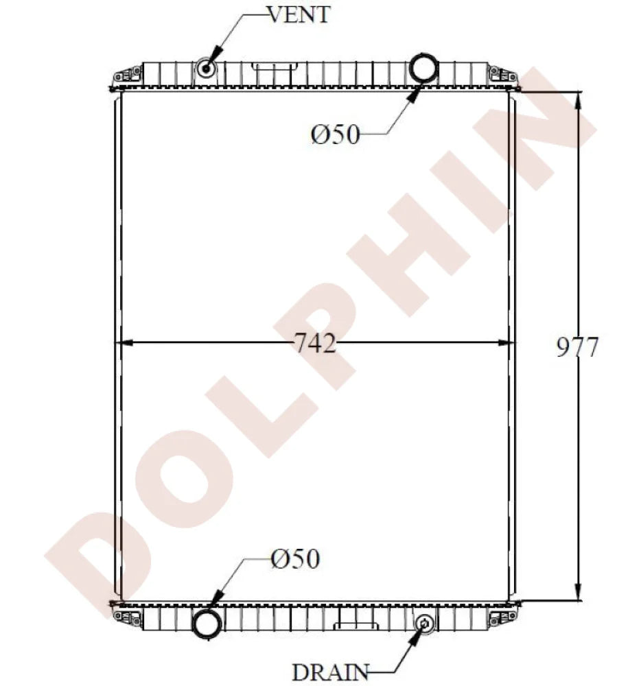 RVI-RENAULT Radiator - 1990- 2000 - 977 x 742 x 48 mm