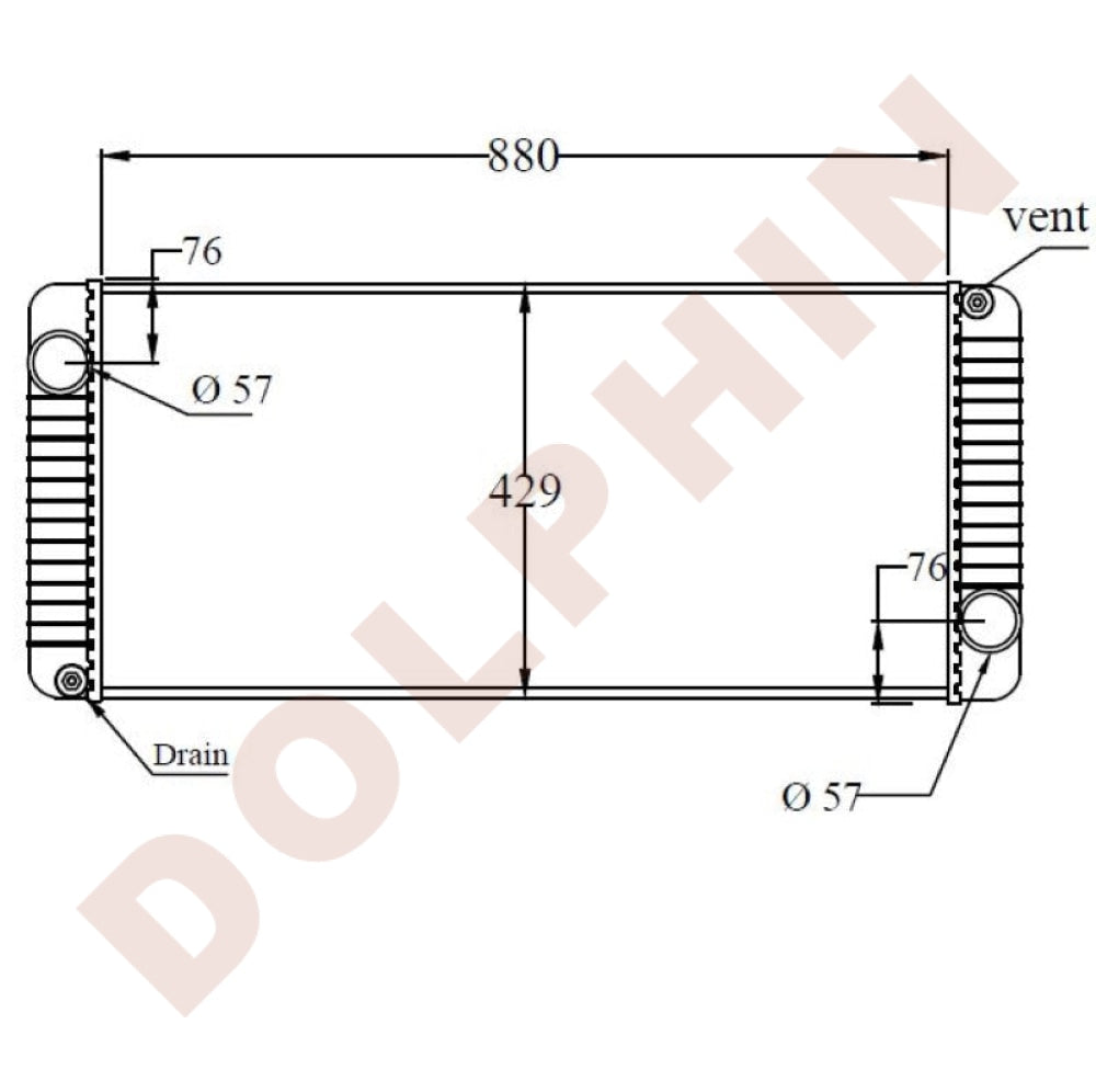 3336103 Radiator PETERBILT Radiator - 330, 335, 340, T300 (2003-2007) 880 x 429 x 54 mm ...