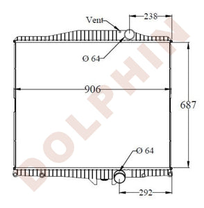 VOLVO Radiator - CT/CTP Series - 687 x 906 x 48 mm | Dolphin Catalogue