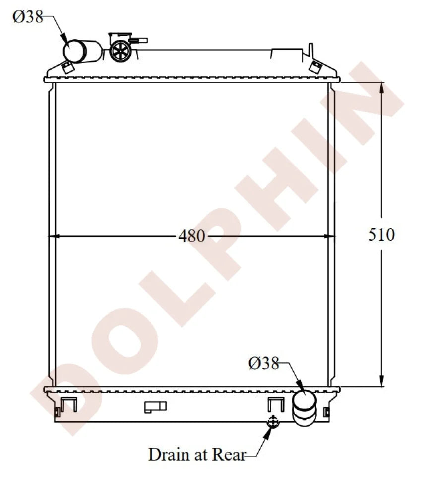 ISUZU Radiator (1997-2001) 510 x 480 x 36 mm
