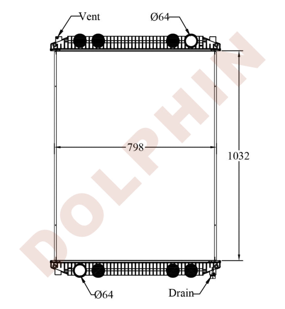 FREIGHTLINER  Radiator - American Lafrance Fire Truck 1032 x 798 x 54 mm