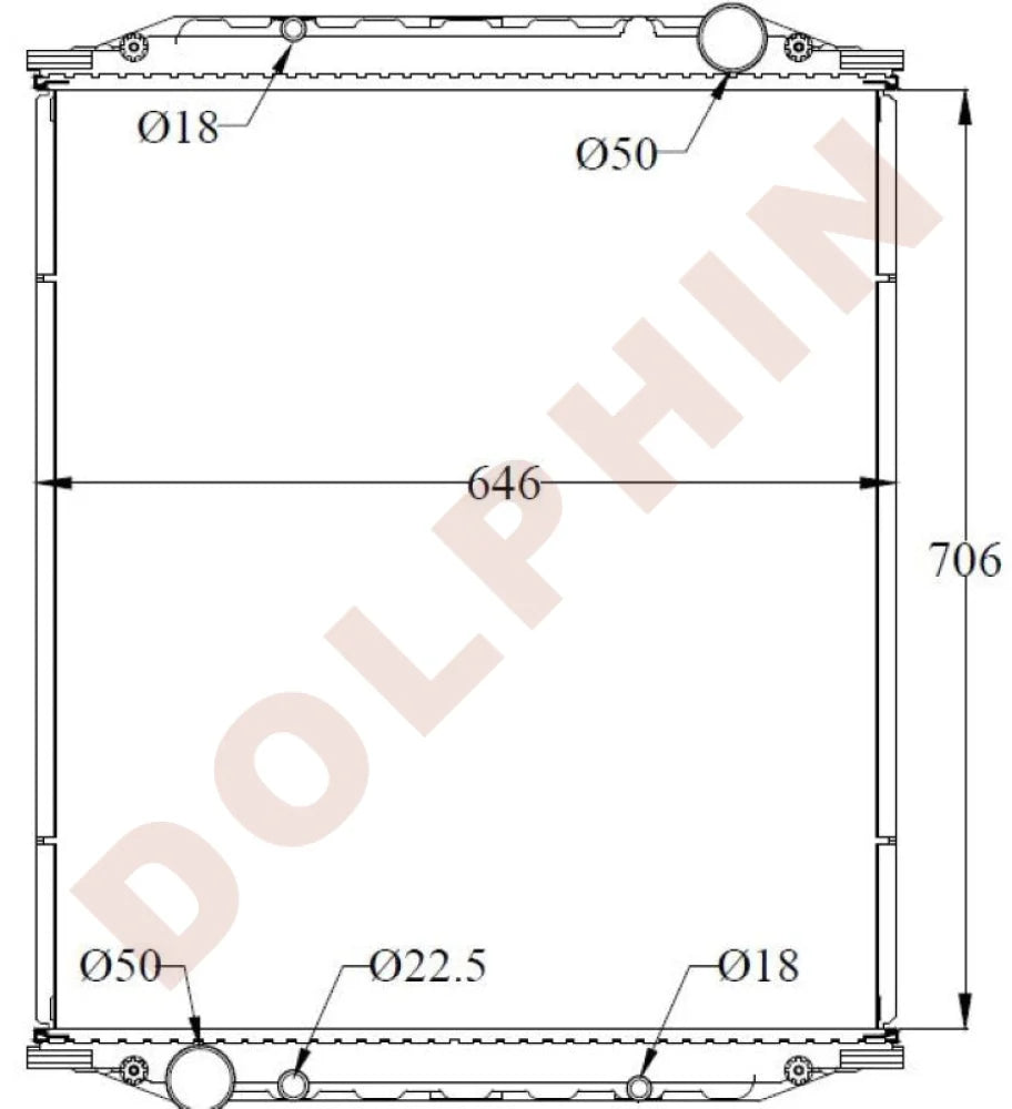 MAN Radiator - M2000 - 706 x 646 x 54 mm | Dolphin Catalogue