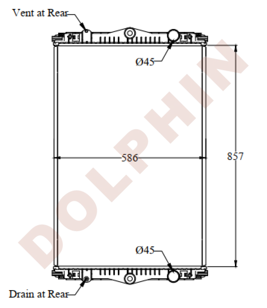 KENWORTH Radiator - T270 - 857 x 586 x 48 mm | Dolphin Catalogue
