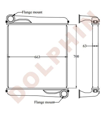 NISSAN Radiator - UD - 700 x 663 x 63 mm
