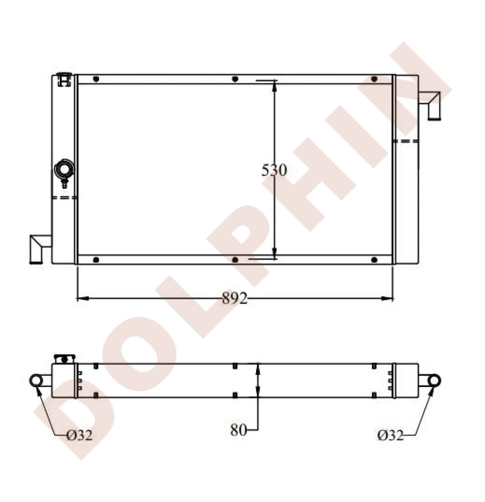 999529 Radiator Condenser - Generator Radiator - 892 x 530 x 80 mm | Dolphin Catalogue