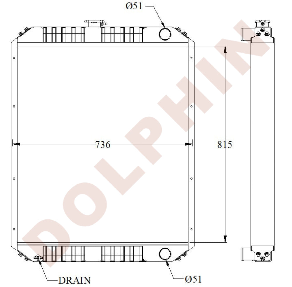 CASE Radiator - 815 x 736 x 60 mm Radiator