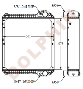 Radiator For Case Aluminum Plastic / 575 X 561 101 Mm