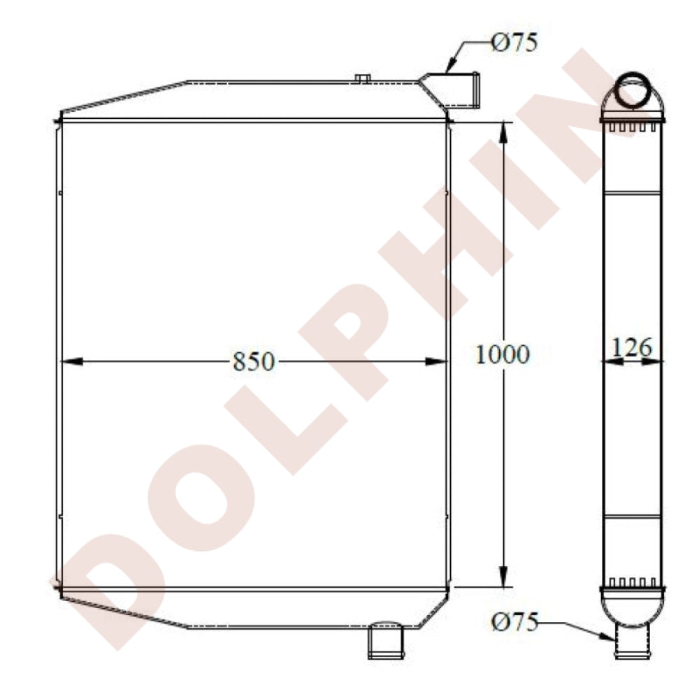 CATERPILLAR Radiator - Articulated Dump Truck CAT 740B - 1000 x 850 x ...