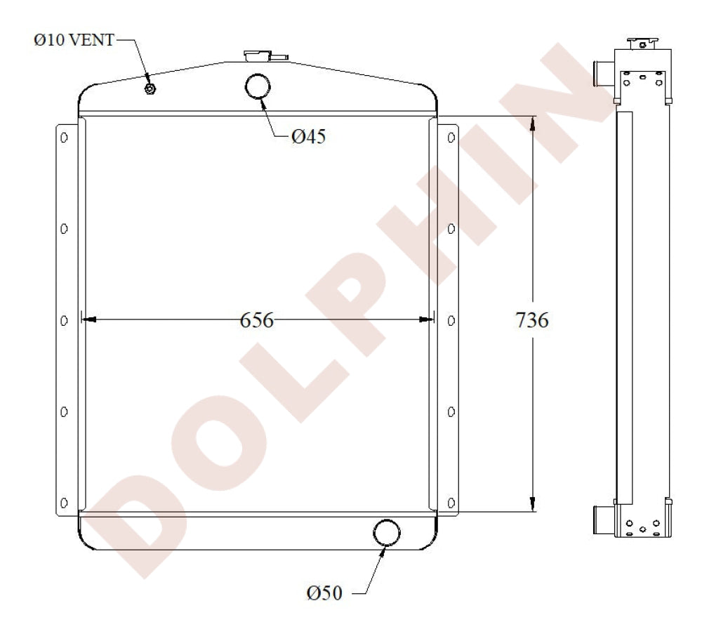 DETROIT Radiator - DIESEL 471T - 736 x 656 x 91 mm Radiator