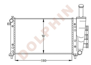 FIAT Radiator - 1.2i, 1.2i 16V (1999-2003) 580 x 316 x 18 mm | Dolphin ...