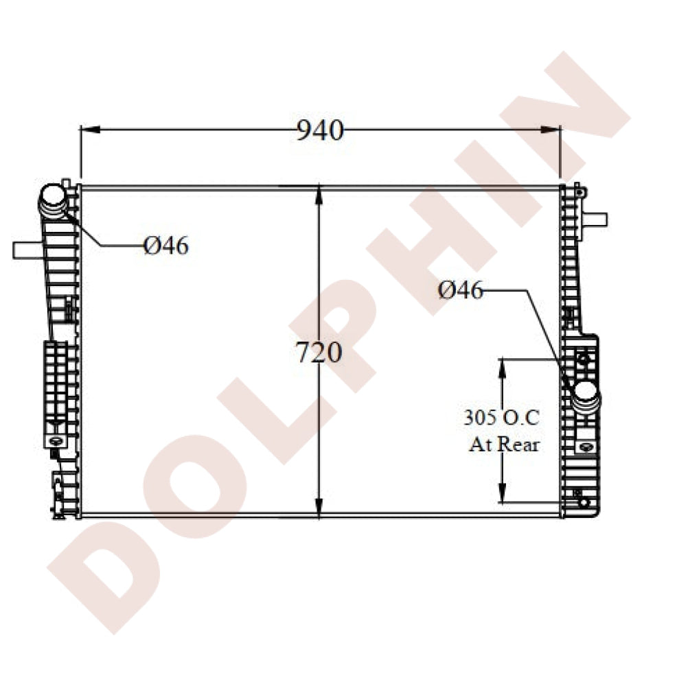 FORD Radiator - F-250 / 35 / 450 Super duty (2008-2010) 940 x 720 x 54 mm Radiator