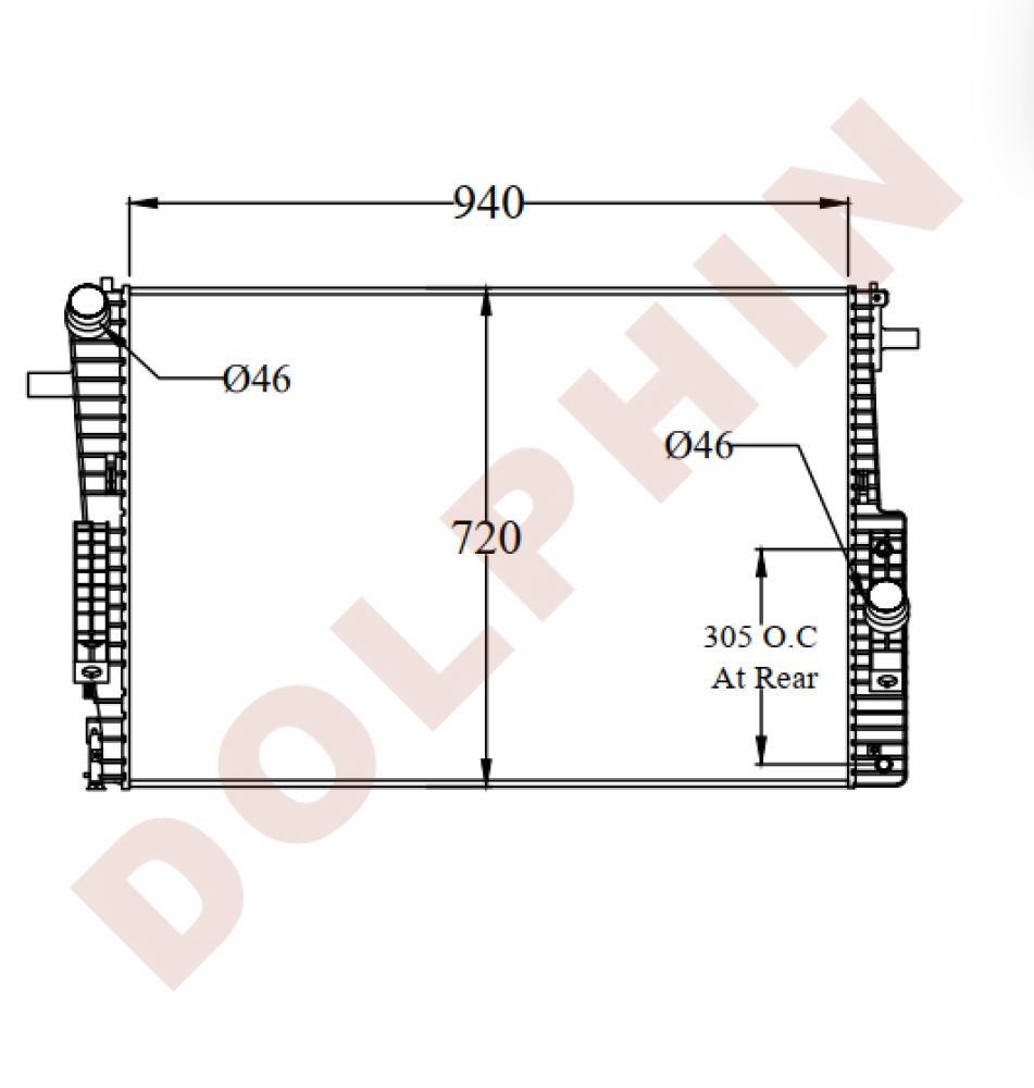 FORD Radiator - F-250 / 35 / 450 Super duty 940 x 720 x 52 mm Radiator