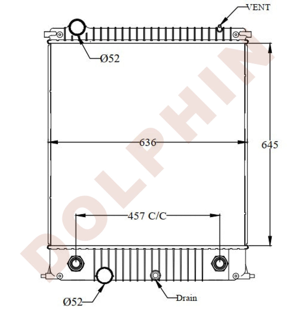 FORD Radiator - F500, F600, LCF45, LCF55 645 x 636 x 54 mm | Dolphin ...