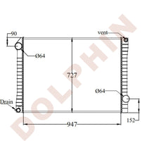 Load image into Gallery viewer, FORD Radiator - L 8000 9000 A-AT9500 - L-LT9500 Series (1988-1998) 950 x 727 x 45 mm Radiator

