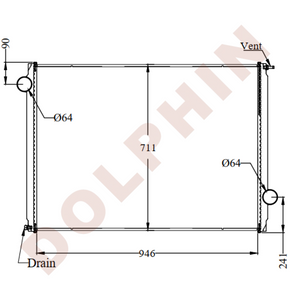 Lt9653 Radiator FORD Radiator - L/LN/LS/LT9000 Series (1994-1997) 945 x 718 x 45 mm ...