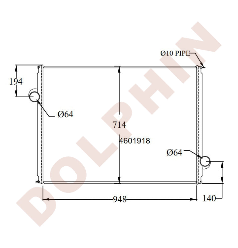 FORD Radiator - L/LT 8500, 9500 Series (1996-1998) 945 x 714 x 45 mm ...