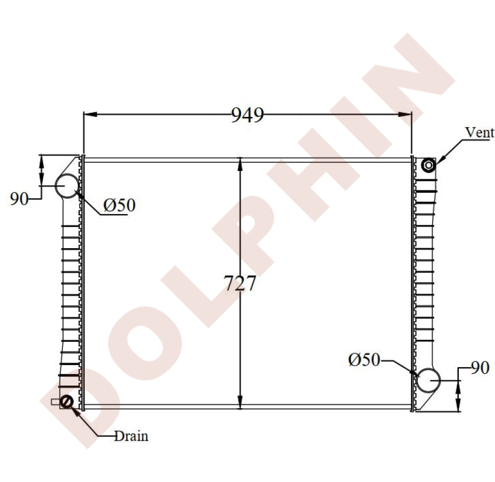 FORD Radiator - LN7000, LN/LT8000 Series (1988-1994) 950 x 727 x 45 mm ...