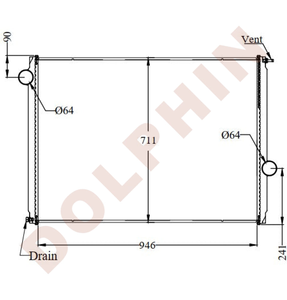FORD Radiator - LT8501, A/L9500 Series - 945 x 718 x 52 mm | Dolphin ...