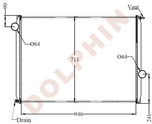 FORD Radiator - LT8501, A/L9500 Series - 946 x 711 x 54 mm | Dolphin ...