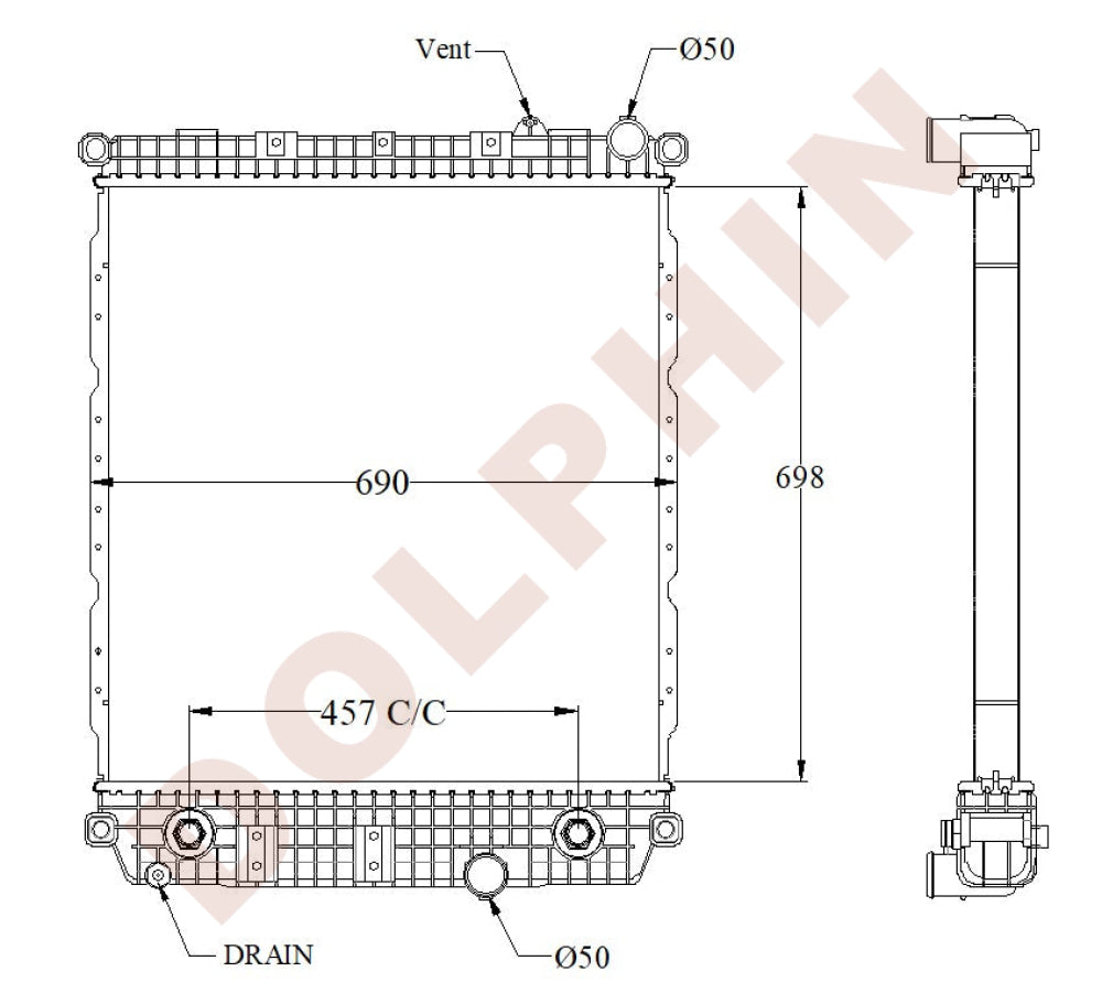 FREIGHTLINER Radiator 2018- 698 x 690 x 54 mm Radiator