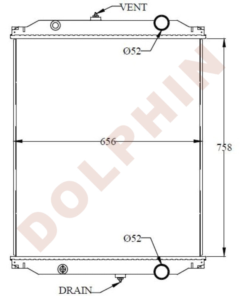 Freightliner Radiator Aluminum Plastic / 758 X 656 54 Mm