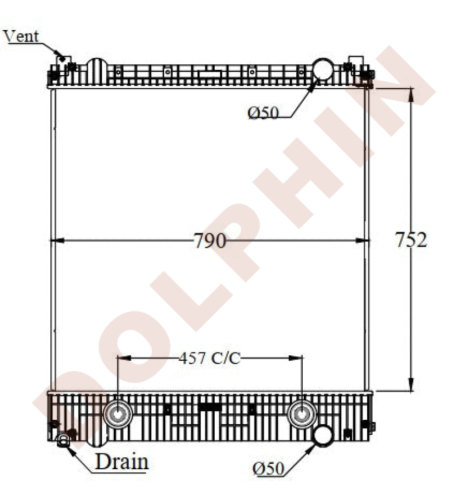 FREIGHTLINER Radiator - Business class M2-106 - 752 x 790 x 45 mm ...