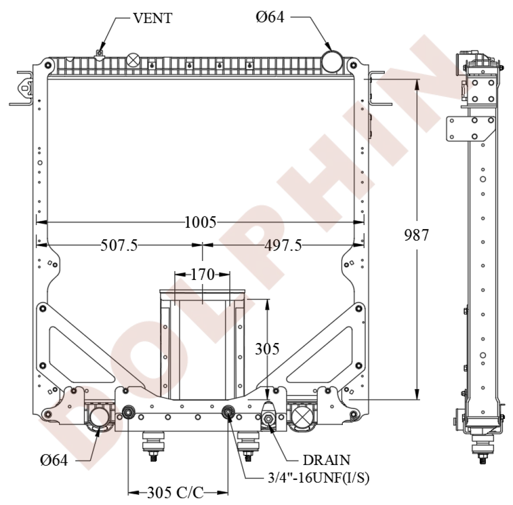 FREIGHTLINER Radiator - Freightliner Columbia M2 (with PTO) (2008-) 98 ...